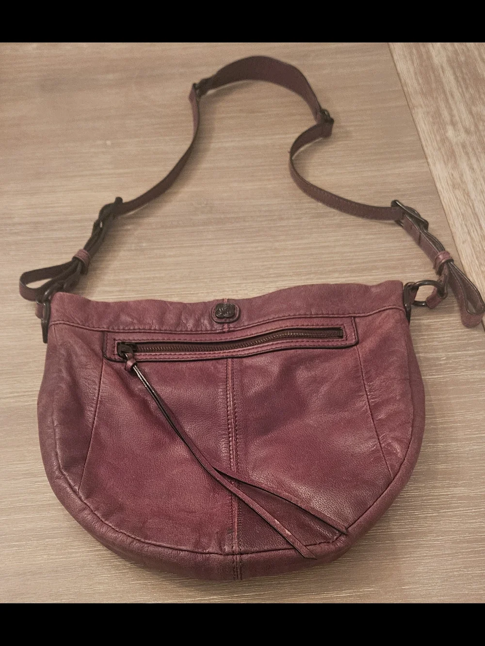Elliot Lucca Leather Crossbody Bag in Deep Burgundy